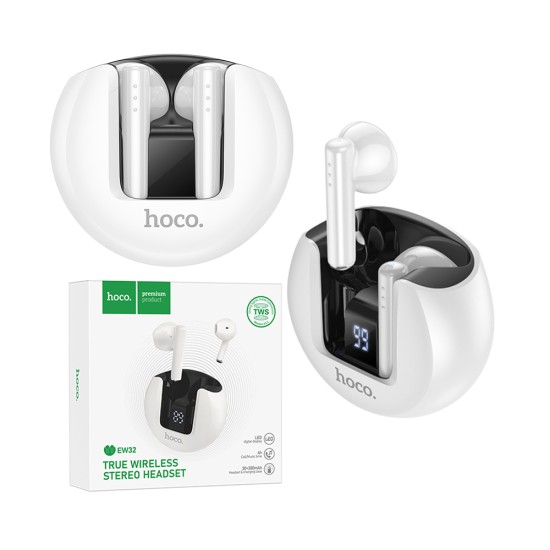 Hoco True Wireless Earbuds EW32 Bluetooth V5.3 White